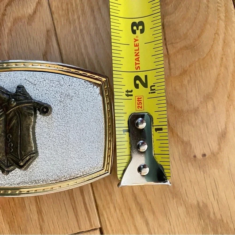Sand & Sage Leather Cowboy Belt with Large Buckle Size 34 Hand finished